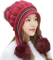 [XYX] Winter Warm Elastic Soft Ear Protection Knitted Sherpa Ski Hats Fleece Lined Peruvian Cover Ears Beanie Hat