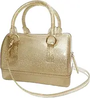 [MIFORINES] Ladies Summer Jelly Pillow-shaped Top Handle Handbag Candy Color Transparent Crystal Purse