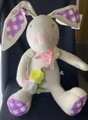 Large Bunny With Flowerd Decoration Plush Doll