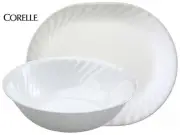 Corelle ENHANCEMENTS Choice of: 1-Qt SERVING BOWL or PLATTER White Swirl Rim