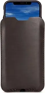 Pack & Smooch Case for iPhone SE (2020-2022) / 8/7 with Apple Leather Case/Silicone Case - Kingston - Vegetable Tanned Leather, Made in Germany, Dark Brown