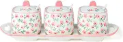 Ceramic spice jar， Oriental ceramic tea set teapot setCeramic jar,Hand Drawn Pattern Ceramic Teacup Shape Sugar Pot, Sugar Pourer,