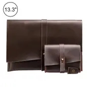 13 Laptop / Tablet Bag Genuine Leather Universal Cable Winder Business Power Adapter Coffee Laptop Cases & Bags