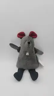 Woof & Poof Gray Mouse 2005 Musical Button Jeweled Christmas 14” NEW Plush