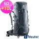 【德國deuter】AIRCONTACT LITE拔熱式透氣背包50+10L (3340521 深灰黑/登山/健行)