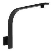 Matte Black Square Wall Mounted Gooseneck Rain Shower Head Arm Stainless Steel
