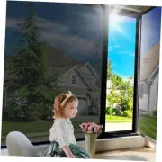 One Way Privacy Window Film Window Tint for Home 17.5 x 78.7 Inch Black Silver