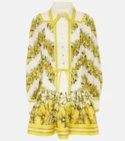 [Alemais] Alémais Gisela floral linen shirt dress UK 14 yellow