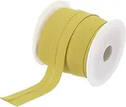 uxcell 1 Inch Single Fold Bias Tape Polyester Continuous Bulk Bias Tape for Sewing, Seaming Quilting Hemming Binding Crafts (Gold 25 Yards)