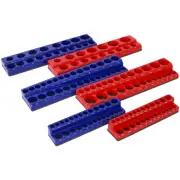 6x Magnetic Socket Organizer 1/4" 3/8" 1/2" Metric SAE Socket Trays(NO Socket)