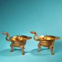 在飛比找Yahoo!奇摩拍賣優惠-珍品舊藏收高浮雕手工鏨刻鎏金龍頭汾酒器皿工藝精湛   器型精