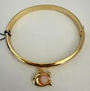Coach Charm Gold Hinge Bangle Bracelet OS (One Size) NWT