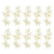 16Pcs 7" Artificial Orchid Flower Floating Simulation Flower Champagne Color