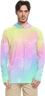 [Caihoyu] UPF 50+ Men's Sun Shirt Long Sleeve Quick Dry Hood