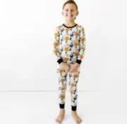 Little Sleepies Halloween BOO CREW Ghost Pumpkin Pajama PJ Set Size 9/10