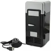 ThreeH New Mini Red USB Fridge Cooler Beverage Drink Cans Cooler/Warmer Refrigerator for Laptop PC Computer Black H-UF05,Black
