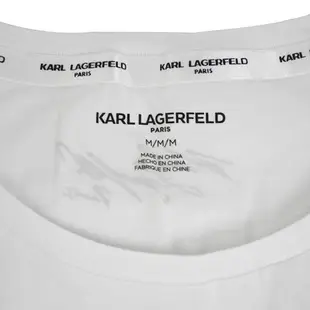 KARL LAGERFELD 滑雪卡爾圖案棉質短T(白)