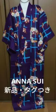 New with Tags ANNA SUI Logo Yukata Purple Floral