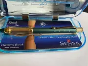Sensa Zephyr Designer Teal & Gold Ballpoint Pen New In Box 02341 Made In Usa