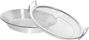 1 Set Mesh Drain Pan Oil Drip Filter Smokeless Grill Pan Roasting Tray Vegetable Drainer Fried Food Draining Rack Frying Drain Net Oven Tray Stainless Steel Dessert Plate Drain Oil