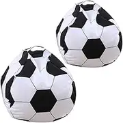 ARTSEWPLY Plush Toy Storage Bag Soccer Ball Bean Bag Chair Organizer Space-saver for Boys and Girls' Toys Soft Portable for Home Outdoor