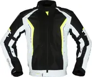 Modeka Khao Air, textile jacket waterproof , color: Black/Light Grey/Neon-Yellow , size: XXL