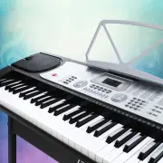 Alpha 61 Keys Electronic Piano Keyboard Digital Electric Stand Beginner Silver