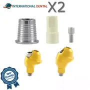 2 Slim Angled Multi Unit 1.6mm CAD/CAM Set 17° Dental Int Hex 2.0 Connection