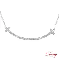 在飛比找momo購物網優惠-【DOLLY】0.20克拉 14K金輕珠寶微笑鑽石項鍊