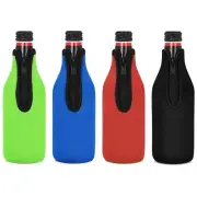 4 Pack Beer Bottle Insulator Sleeve Keep Drink Cold,Zip-Up Bottle Jackets,B O8A9