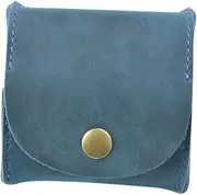[CONGARTENO] Retro Style Blue Leather Coin Purse and Key Storage Bag Lightweight Mini Wallet for Travel Durable Pouch for Coins Keys and Cards for