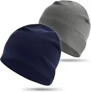 [HASAGEI] Running Fleece Cycling Hat for Men and Women, One Size, Dark Blue and Grey, 50-56