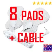 PainPod TENS EMS compatible ELECTRODE PADS CABLE + 7cm x 5cm x 8 PREMIUM PADS