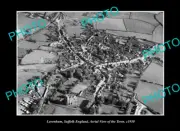 OLD POSTCARD SIZE PHOTO LAVENHAM SUFFOLK ENGLAND AERIAL VIEW OF TOWN c1950 1