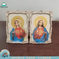 在飛比找蝦皮購物優惠-基督教禮品天主教聖物聖像基督耶穌聖心小擺件聖母瑪利亞擺件飾品