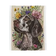 German Short-Hair Pointer Flowers Velveteen Blanket, Dog Lover Gift, Cozy Throw,