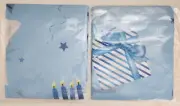 2-Packs Happy 1st Birthday Backdrop Banner 43.5" x 72.8" Blue Newborn