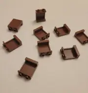 NEW LEGO 9X REDDISH BROWN WALL ELEMENT 1X2X2