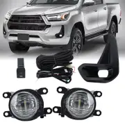 1 Set Front Bumper Fog Lamp Lights Assembly LED For Toyota Hilux Revo 2020-2021