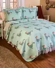 Full Queen Sparrow Quilt Set Country Patchwork Birds Summer Quilt Bedding Set
