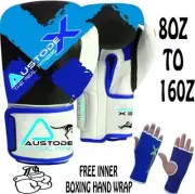 BLUE Boxing Sparring Gloves MMA Punch Bag Mitt UFC Fight Training 8oz-16oz