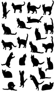 Cat Tea Towel - Australian Design Black Cat on White (Off White)