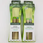 2 EcoTools Interchangeables Makeup Brush Handle Duo 1 Large 1 Small each New