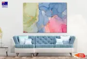 Green Blue Pink & Gold Abstract Wall Canvas Home Decor Australian Made Quality