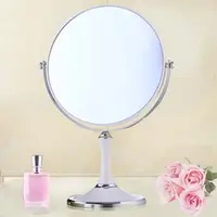 在飛比找PChome24h購物優惠-【幸福揚邑】8吋超大歐式時尚梳妝美容化妝放大雙面桌鏡圓鏡-純