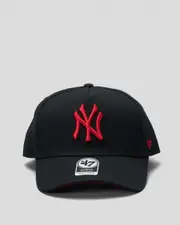 [Forty Seven] Forty Seven Men's New York Yankees Replica '47 Mvp Dt Snapback Hat in Black/Red One Size Black/Red