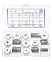 Bates- Fender Washers Assortment Kit, 230 Pcs, Stainless Steel Flat Washers