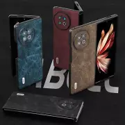For vivo X Fold2 5G, Luxury Hybrid Retro Leather Hard PC Slim Case Cover