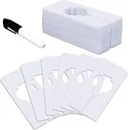 30 PCS Rectangular White Plastic Closet Dividers with a Bonus Marker, Writable and Reusable for Sorting Clothing Size, Color, Size 2” x 5.4’’(Inner Diameter 1.4”)