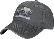 [JBYJBX] Steam Train Clouds Print Outdoor Baseball Cap Dad Hat with Unisex Adjustable Trucker Cap Sun Hats Sport Hat